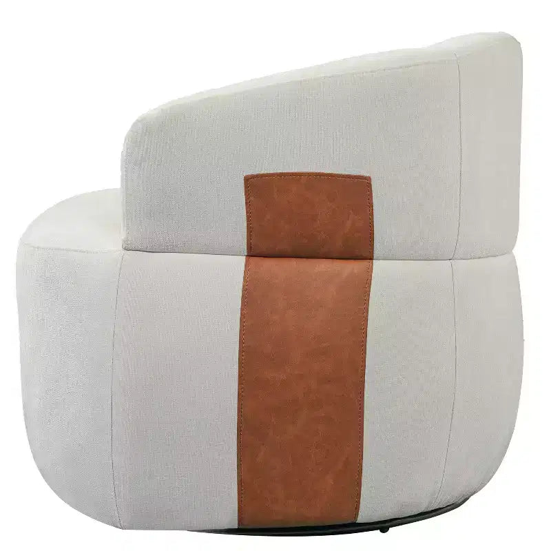Fauteuil d'appoint pivotant moderne Suroi avec structure en bois et pieds en métal