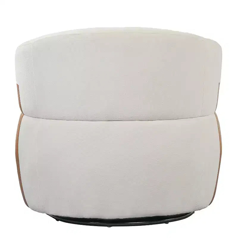 Fauteuil d'appoint pivotant moderne Suroi avec structure en bois et pieds en métal
