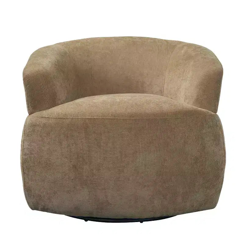 Fauteuil d'appoint pivotant moderne Suroi avec structure en bois et pieds en métal