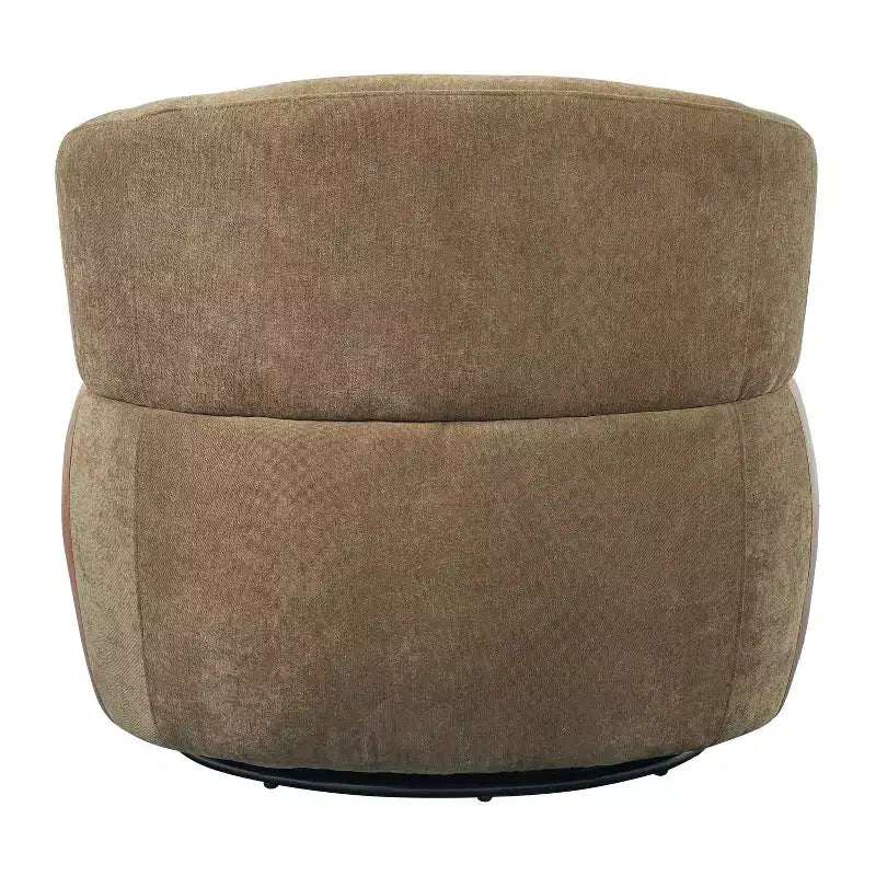 Fauteuil d'appoint pivotant moderne Suroi avec structure en bois et pieds en métal