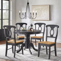 5 pièces Thorton Farmhouse table à manger ronde 40" noire