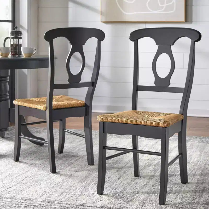 5 pièces Thorton Farmhouse table à manger ronde 40" noire