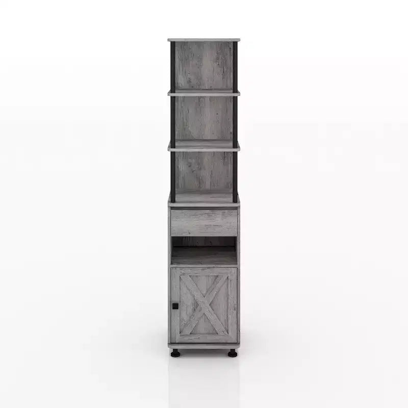 72,3" Bibliothèque de rangement multiple Clander : Cadre en fer, Armoire à porte coulissante