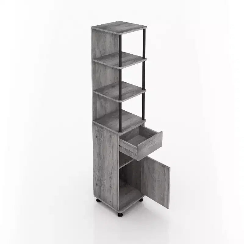 72,3" Bibliothèque de rangement multiple Clander : Cadre en fer, Armoire à porte coulissante