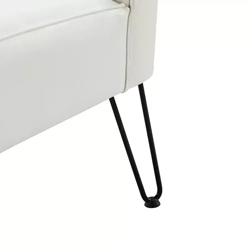 Chaise d'appoint contemporaine Eustacio en similicuir touffeté avec pieds en métal